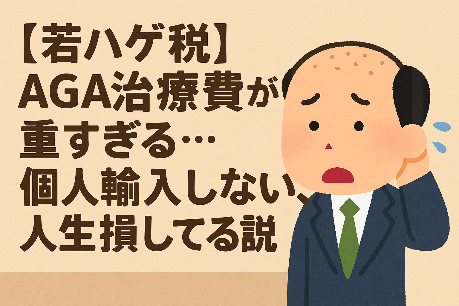 【若ハゲ税】AGA治療費が重すぎる…個人輸入しない奴、人生損してる説
