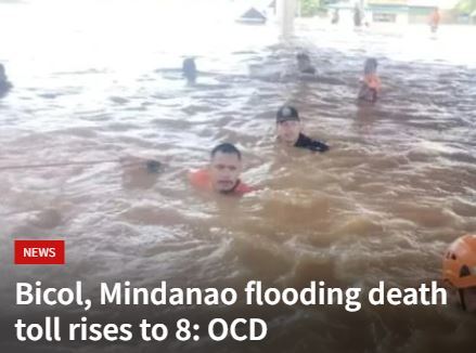 Bicol Mindanao flood122622