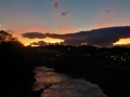 広瀬川から青葉山の夕景
