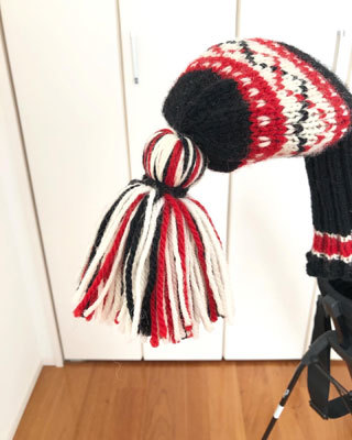 手編みのヘッドカバー