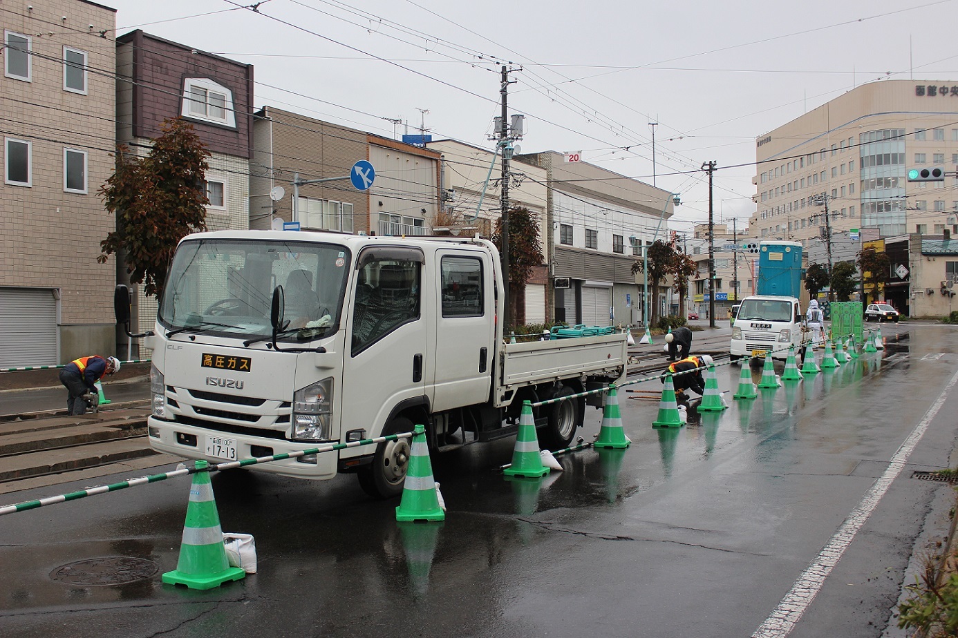 函館市電の保線作業(2022年11月3日)a05