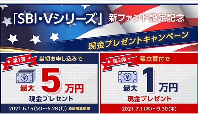 「SBI・Vシリーズ」新ファンド設定記念　現金プレゼントキャンペーン！