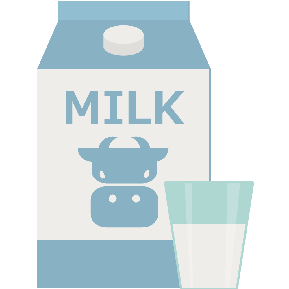 おしゃれでかわいいフラットなパック入りのミルクの素材