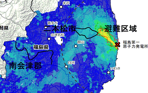 避難区域に隣接し汚染されている福島県二本松市
