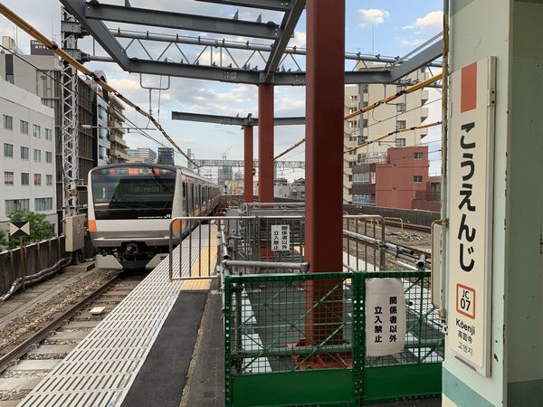 高円寺駅のホーム延伸工事